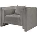 Meridian Everett Grey Chenille Fabric Chair IMAGE 6
