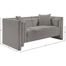  Manufacturer Color_Grey -- Everett 67" Grey Chenille Fabric Upholstered Loveseat IMAGE 12
