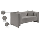 Meridian Everett Grey Chenille Fabric Loveseat IMAGE 13