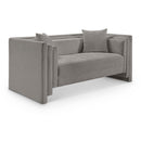 Meridian Everett Grey Chenille Fabric Loveseat IMAGE 1