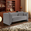 Meridian Everett Grey Chenille Fabric Loveseat IMAGE 2