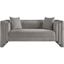 Meridian Everett Grey Chenille Fabric Loveseat IMAGE 3