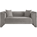  Manufacturer Color_Grey -- Everett 67" Grey Chenille Fabric Upholstered Loveseat IMAGE 3