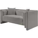 Meridian Everett Grey Chenille Fabric Loveseat IMAGE 6