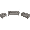 Meridian Everett Grey Chenille Fabric Loveseat IMAGE 8