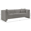 Meridian Everett Grey Chenille Fabric Sofa IMAGE 13