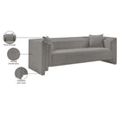 Meridian Everett Grey Chenille Fabric Sofa IMAGE 14