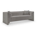 Meridian Everett Grey Chenille Fabric Sofa IMAGE 1