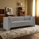 Meridian Everett Grey Chenille Fabric Sofa IMAGE 2