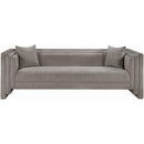Meridian Everett Grey Chenille Fabric Sofa IMAGE 3
