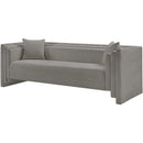 Meridian Everett Grey Chenille Fabric Sofa IMAGE 6
