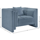 Meridian Everett Light Blue Chenille Fabric Chair IMAGE 11