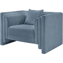 Meridian Everett Light Blue Chenille Fabric Chair IMAGE 8