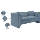Meridian Everett Light Blue Chenille Fabric Loveseat IMAGE 13