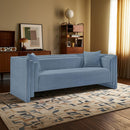 Meridian Everett Light Blue Chenille Fabric Loveseat IMAGE 2