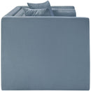 Meridian Everett Light Blue Chenille Fabric Loveseat IMAGE 4