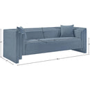  Manufacturer Color_Light Blue -- Everett 88.5" Light Blue Chenille Fabric Upholstered Sofa IMAGE 13