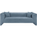 Meridian Everett Light Blue Chenille Fabric Sofa IMAGE 3