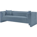 Meridian Everett Light Blue Chenille Fabric Sofa IMAGE 8