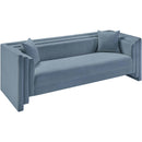 Meridian Everett Light Blue Chenille Fabric Sofa IMAGE 9
