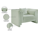  Manufacturer Color_Mint -- Everett Mint Chenille Fabric Upholstered Chair IMAGE 13
