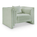 Meridian Everett Mint Chenille Fabric Chair IMAGE 1