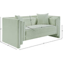 Meridian Everett Mint Chenille Fabric Loveseat IMAGE 12