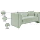  Manufacturer Color_Mint -- Everett 67" Mint Chenille Fabric Upholstered Loveseat IMAGE 13