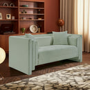 Meridian Everett Mint Chenille Fabric Loveseat IMAGE 2