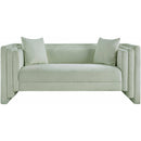  Manufacturer Color_Mint -- Everett 67" Mint Chenille Fabric Upholstered Loveseat IMAGE 3