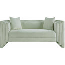 Meridian Everett Mint Chenille Fabric Loveseat IMAGE 3