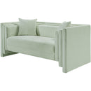 Meridian Everett Mint Chenille Fabric Loveseat IMAGE 8