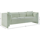  Meridian Everett 88.5" Mint Chenille Fabric Upholstered Sofa IMAGE 18