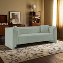 Meridian Everett Mint Chenille Fabric Sofa IMAGE 2