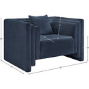 Meridian Everett Navy Chenille Fabric Chair IMAGE 11