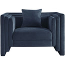 Meridian Everett Navy Chenille Fabric Chair IMAGE 3