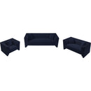 Meridian Everett Navy Chenille Fabric Loveseat IMAGE 10