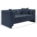  Manufacturer Color_Navy -- Everett 67" Navy Chenille Fabric Upholstered Loveseat IMAGE 12