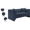 Meridian Everett Navy Chenille Fabric Loveseat IMAGE 13