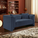  Manufacturer Color_Navy -- Everett 67" Navy Chenille Fabric Upholstered Loveseat IMAGE 2