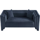 Meridian Everett Navy Chenille Fabric Loveseat IMAGE 6