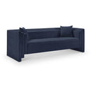 Meridian Everett Navy Chenille Fabric Sofa IMAGE 1