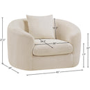 Meridian Penelope Beige Chenille Fabric Chair IMAGE 12