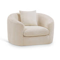 Meridian Penelope Beige Chenille Fabric Chair IMAGE 1