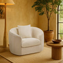 Meridian Penelope Beige Chenille Fabric Chair IMAGE 2