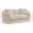 Meridian Penelope Beige Chenille Fabric Loveseat IMAGE 14