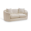 Meridian Penelope Beige Chenille Fabric Loveseat IMAGE 1
