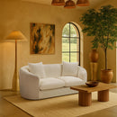 Meridian Penelope Beige Chenille Fabric Loveseat IMAGE 2