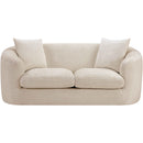 Meridian Penelope Beige Chenille Fabric Loveseat IMAGE 3