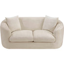 Meridian Penelope Beige Chenille Fabric Loveseat IMAGE 6
